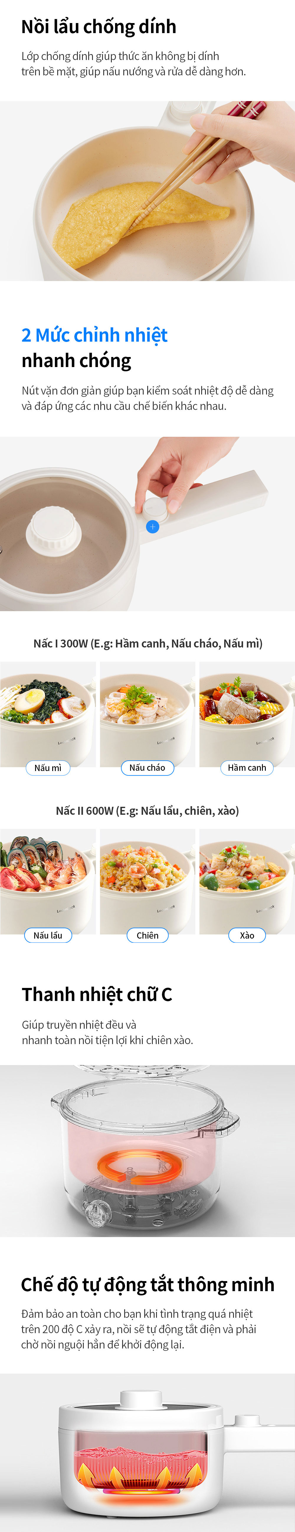 Nồi Điện Đa Năng LocknLock Electric Multi Pot 220V, 50Hz, 600W, 1.5L - Màu Ngà - EJP436IVY 9 noi dien da nang locknlock electric multi pot 220v 50hz 600w 1 5l mau nga ejp436ivy description 1785046544