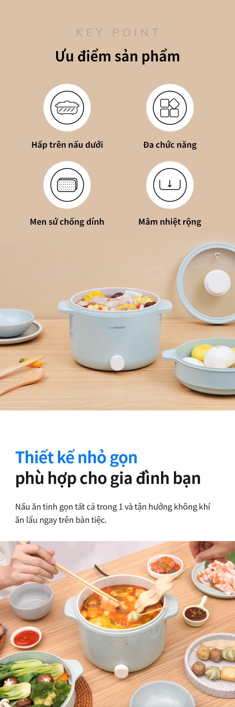 noi dien da nang locknlock electric multi pot 220v 50hz 600w 2 0l mau mint ejp156 description 1785046566