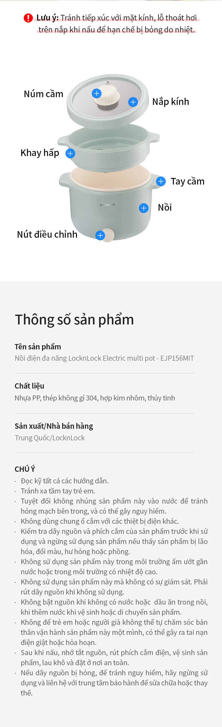 noi dien da nang locknlock electric multi pot 220v 50hz 600w 2 0l mau mint ejp156 description 1785046569