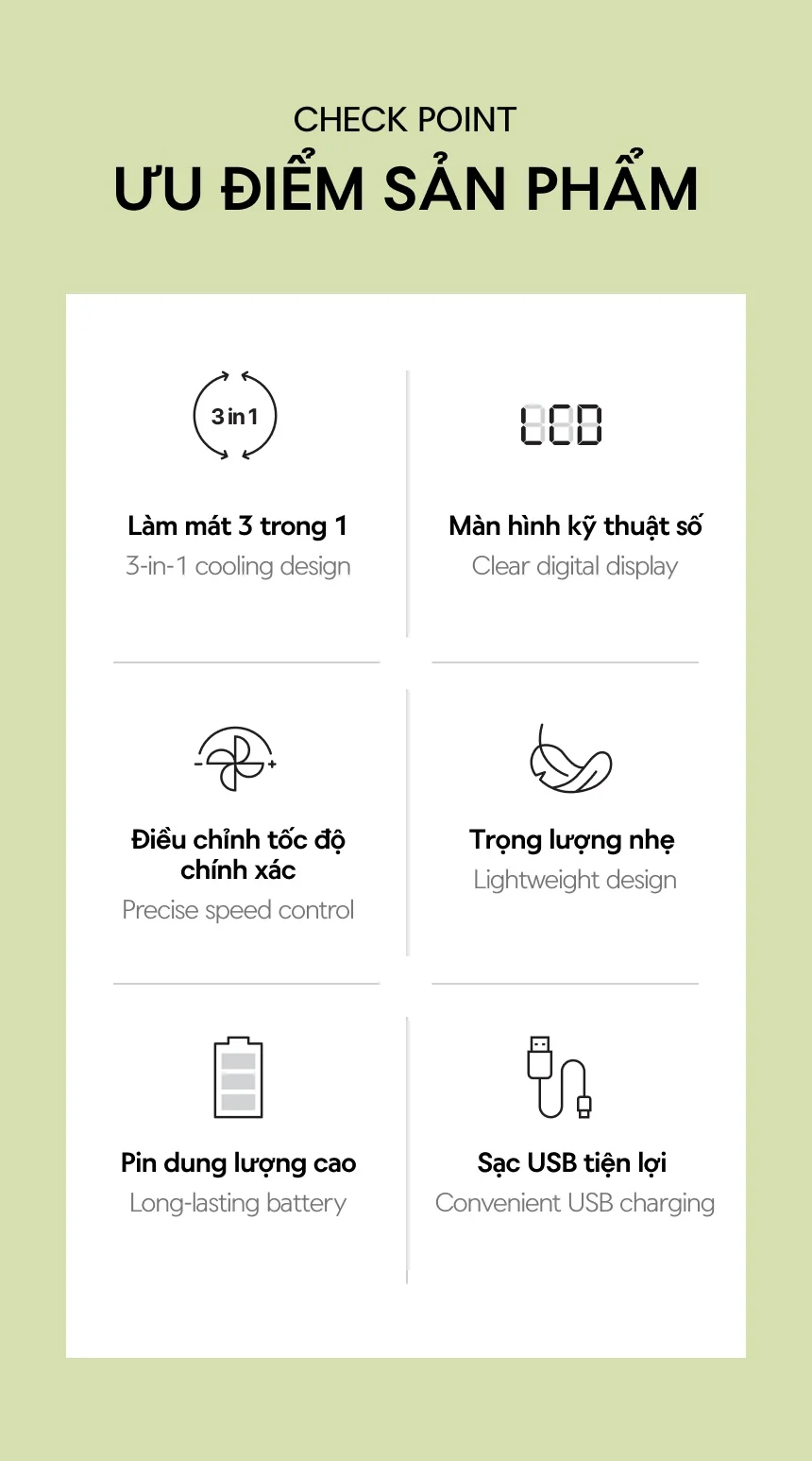 Quạt cầm tay gấp gọn LocknLock Foldable handheld fan 2 Màu - ENF326 9 quat cam tay gap gon locknlock foldable handheld fan 2 mau enf326 description 1785050315