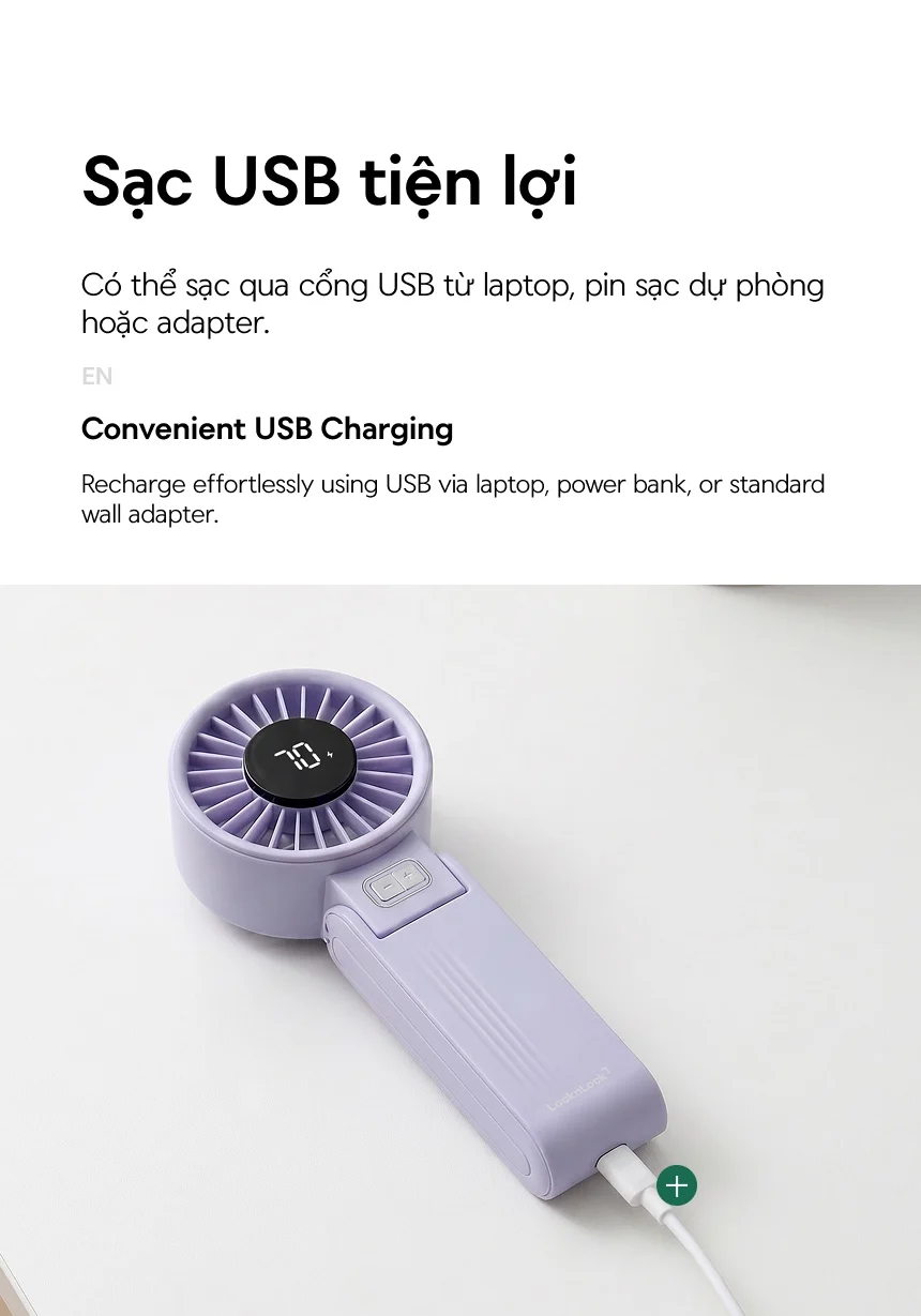 Quạt cầm tay gấp gọn LocknLock Foldable handheld fan 2 Màu - ENF326 18 quat cam tay gap gon locknlock foldable handheld fan 2 mau enf326 description 1785050320