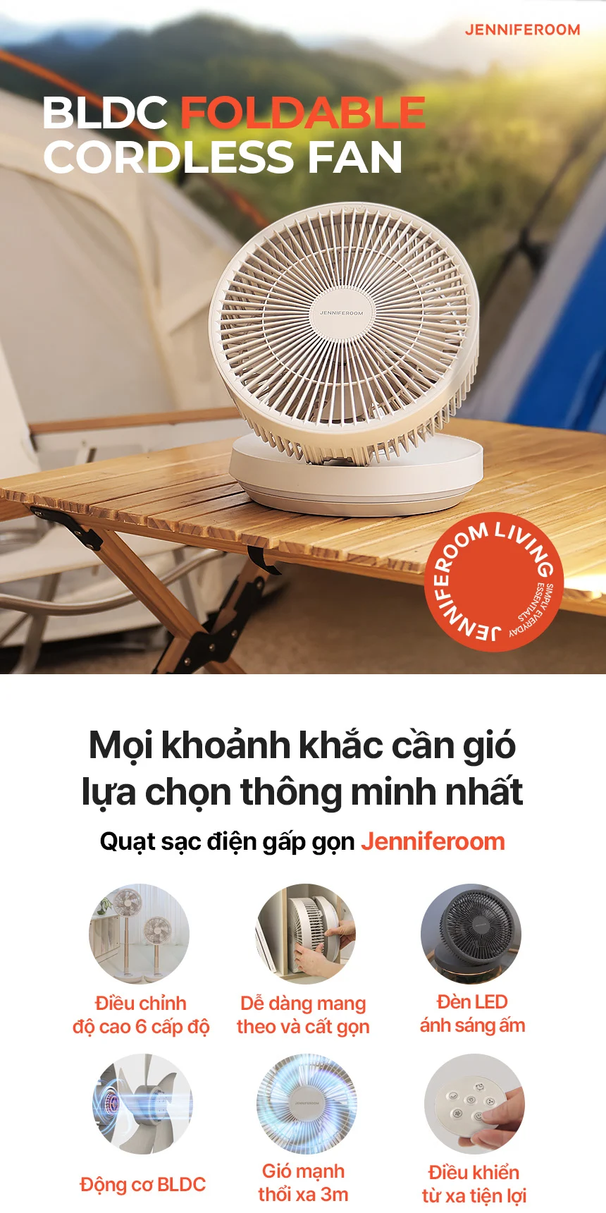 quat sac dien gap gon jenniferoom foldable fan 8w 8000mah mau be jrl ff085com description 1785050282