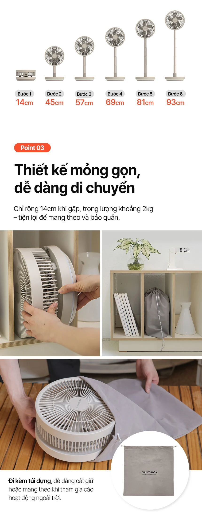 quat sac dien gap gon jenniferoom foldable fan 8w 8000mah mau be jrl ff085com description 1785050287