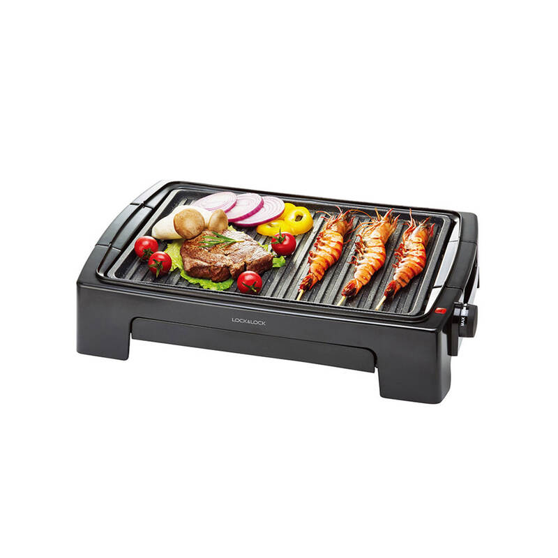 [Áp voucher 25% giá chỉ 796.500] Bếp Nướng Điện LocknLock, 506*140*340mm, 220~240V - Màu Đen - EJG221