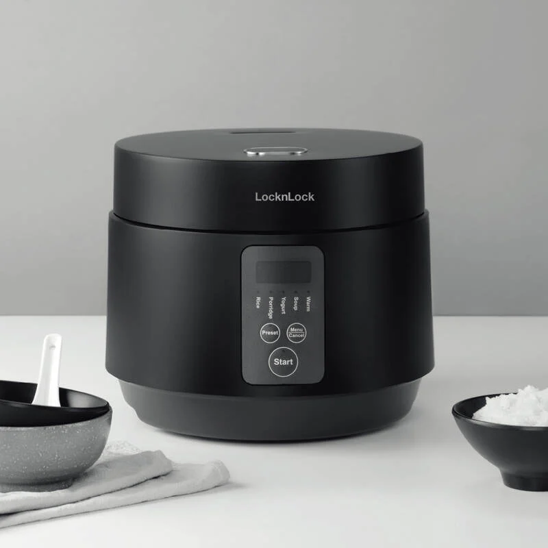 [Áp voucher 6%] Nồi Cơm Điện LocknLock Rice Cooker 220V, 50Hz, 500W, 1.2L - Màu Đen - EJR346BLK