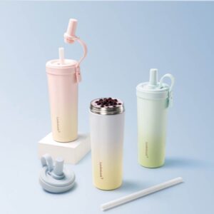 Bình giữ nhiệt phủ sứ LocknLock kèm ống hút trân châu dung tích 720ml - 3 Màu - LHC4369