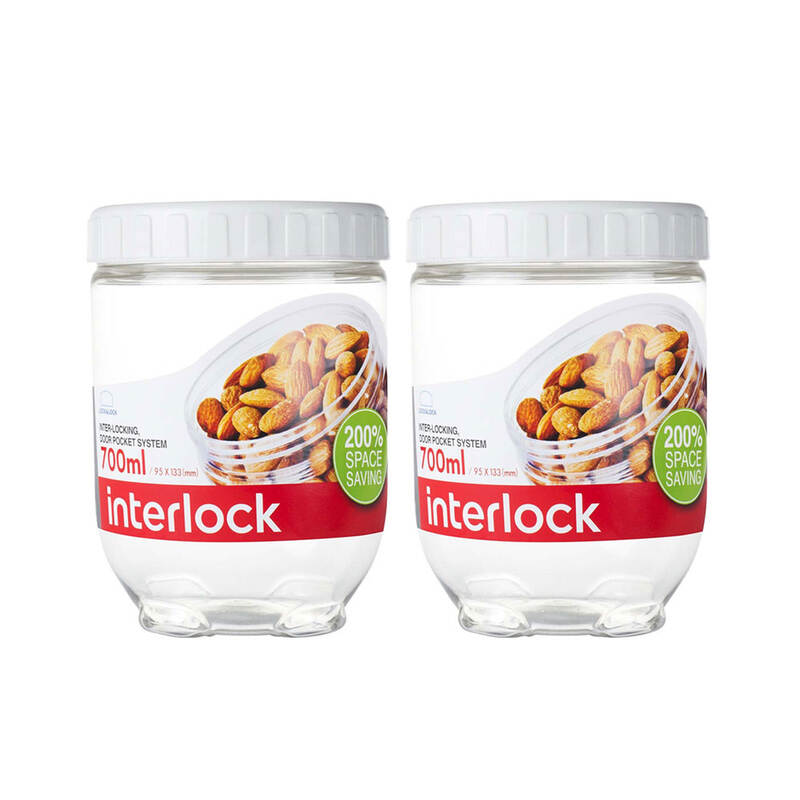Bộ 2 Hộp Đựng Thực Phẩm Interlock 700ml, 95x133mm - LocknLock - INL304WS2