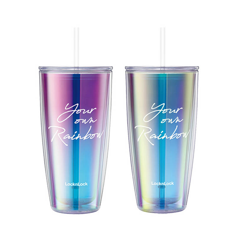 Ly Nhựa Hai Lớp LocknLock Rainbow Double Wall Cold Cup 750ml - 2 Màu (Tím, Trắng) - HAP507