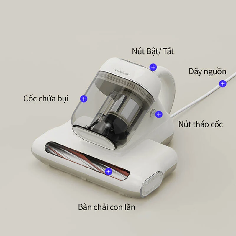 Máy hút bụi giường nệm LocknLock 300W, 0.5L - Màu ngà - ENV818IVY 7 Máy hút bụi giường nệm LocknLock 300W, 0.5L - Màu ngà - ENV818IVY gallery