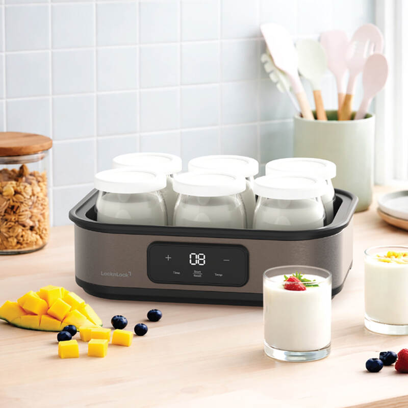Máy làm sữa chua LocknLock Digital yogurt maker 220-240V, 50/60Hz, 20W, 1.08L - Màu xám - EJY213GRY