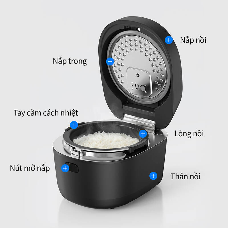 Nồi cơm điện cao tần LocknLock 1.2L chống tràn, giữ ấm 24 giờ EJR586BLK 3 Nồi cơm điện cao tần LocknLock 1.2L chống tràn, giữ ấm 24 giờ EJR586BLK gallery